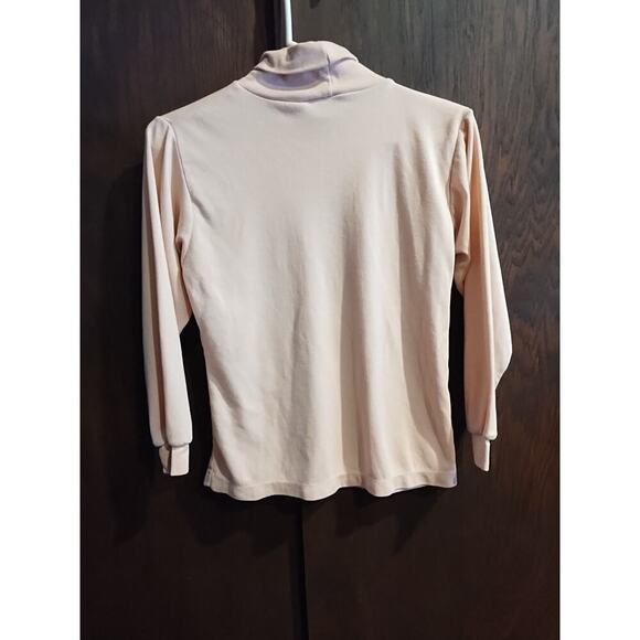Vintage 90s Petite Sophisticate Womens Turtleneck Top Medium MP top pastel pink - Picture 5 of 5